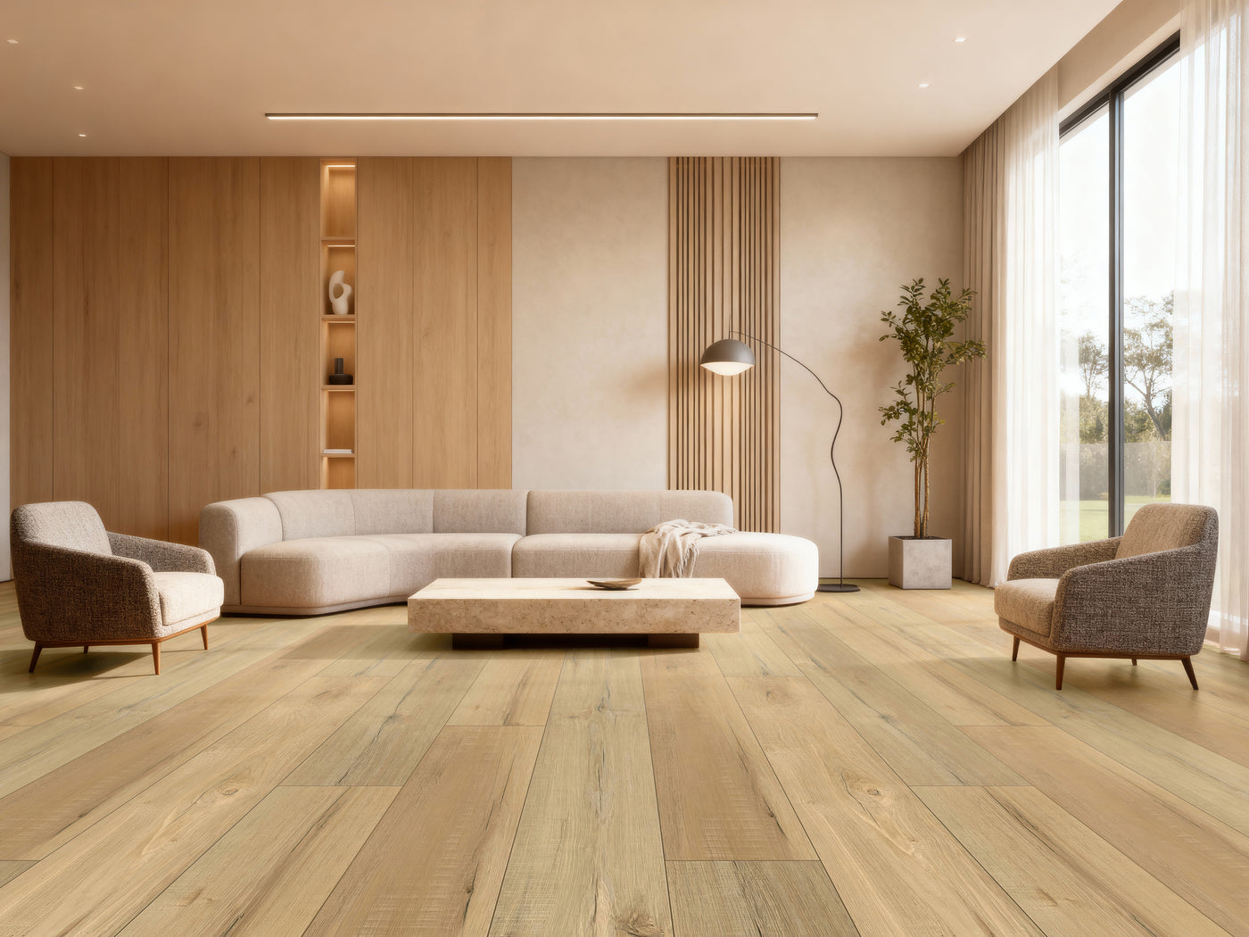 Portofino Flooring Wallace SPC Vinyl installed in a modern workspace